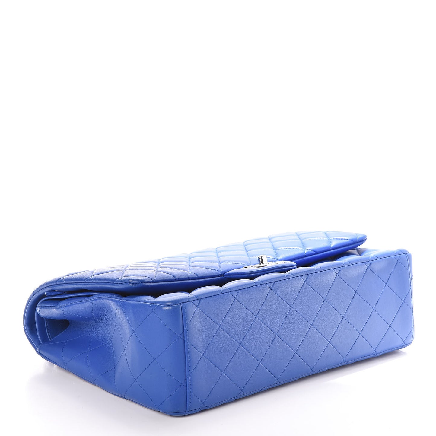 Lambskin Quilted Maxi Double Flap Blue