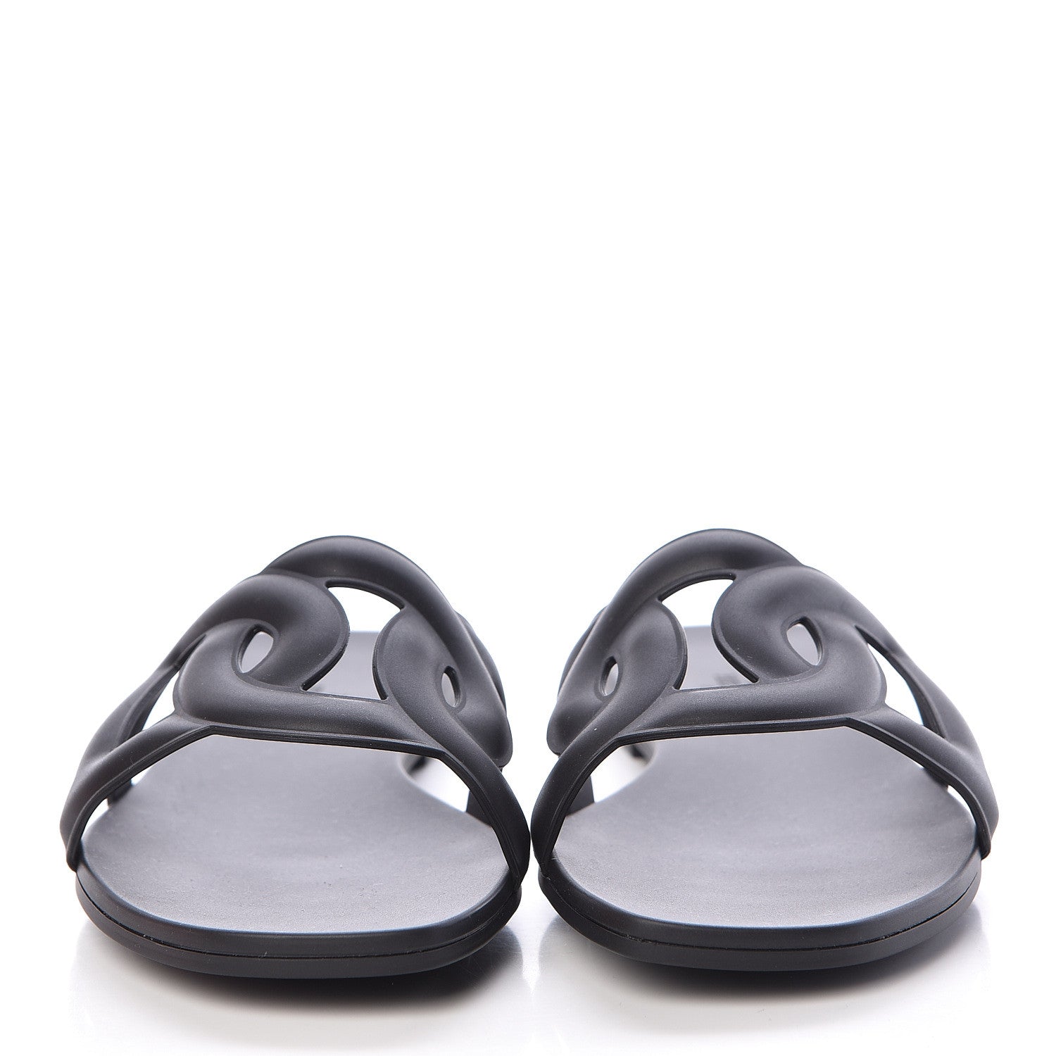 Hermes Rubber Aloha Sandals 36 Black 2 of 8