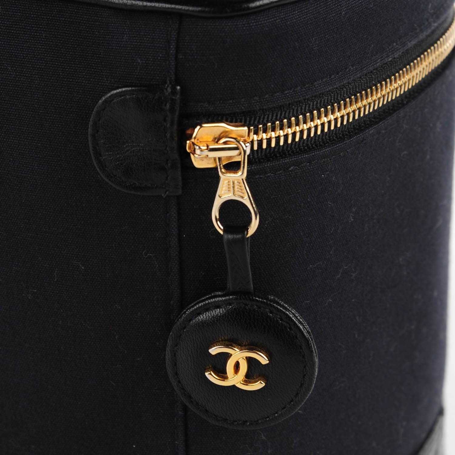 Chanel Lambskin Canvas Vanity Cosmetic Case Black 6 of 8