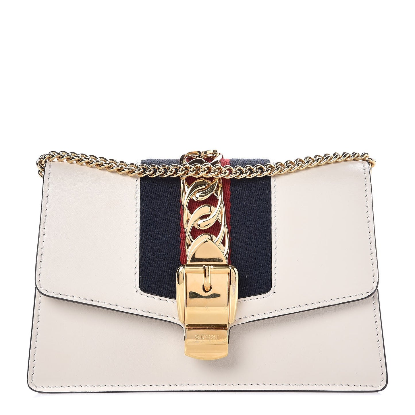 Calfskin Super Mini Sylvie Chain Shoulder Bag White