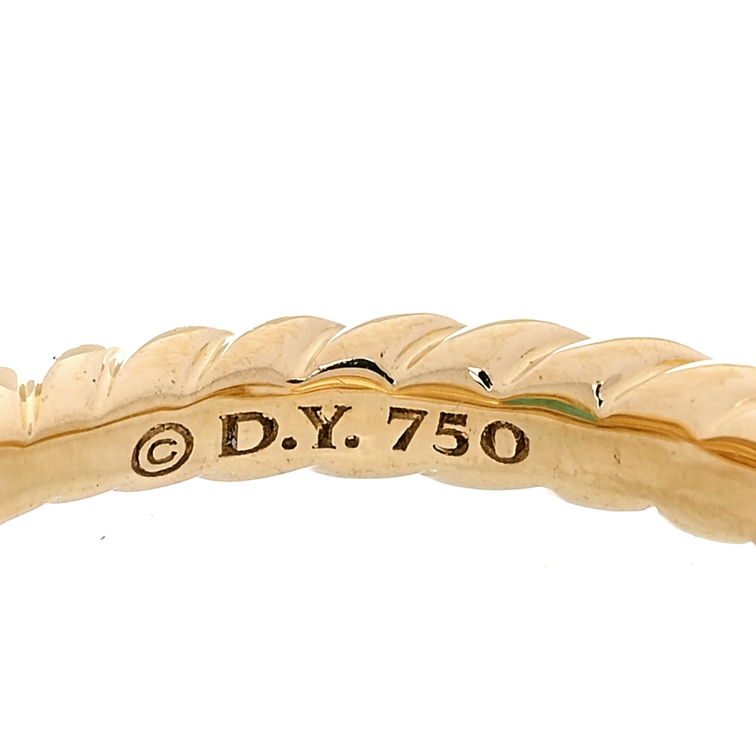 David Yurman 18K Yellow Gold Emerald Diamond 7mm Stax Chain Link Ring 54 7 6 of 6