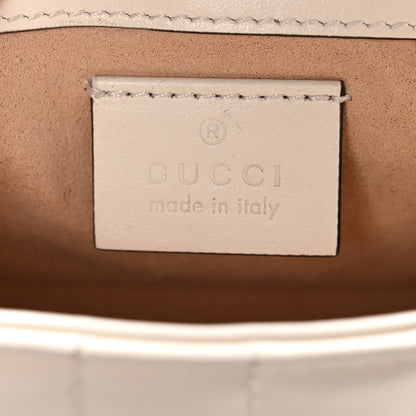 Gucci Calfskin Crystal Matelasse Aria Super Mini GG Marmont Shoulder Bag Mystic White Multicolor 6 of 11