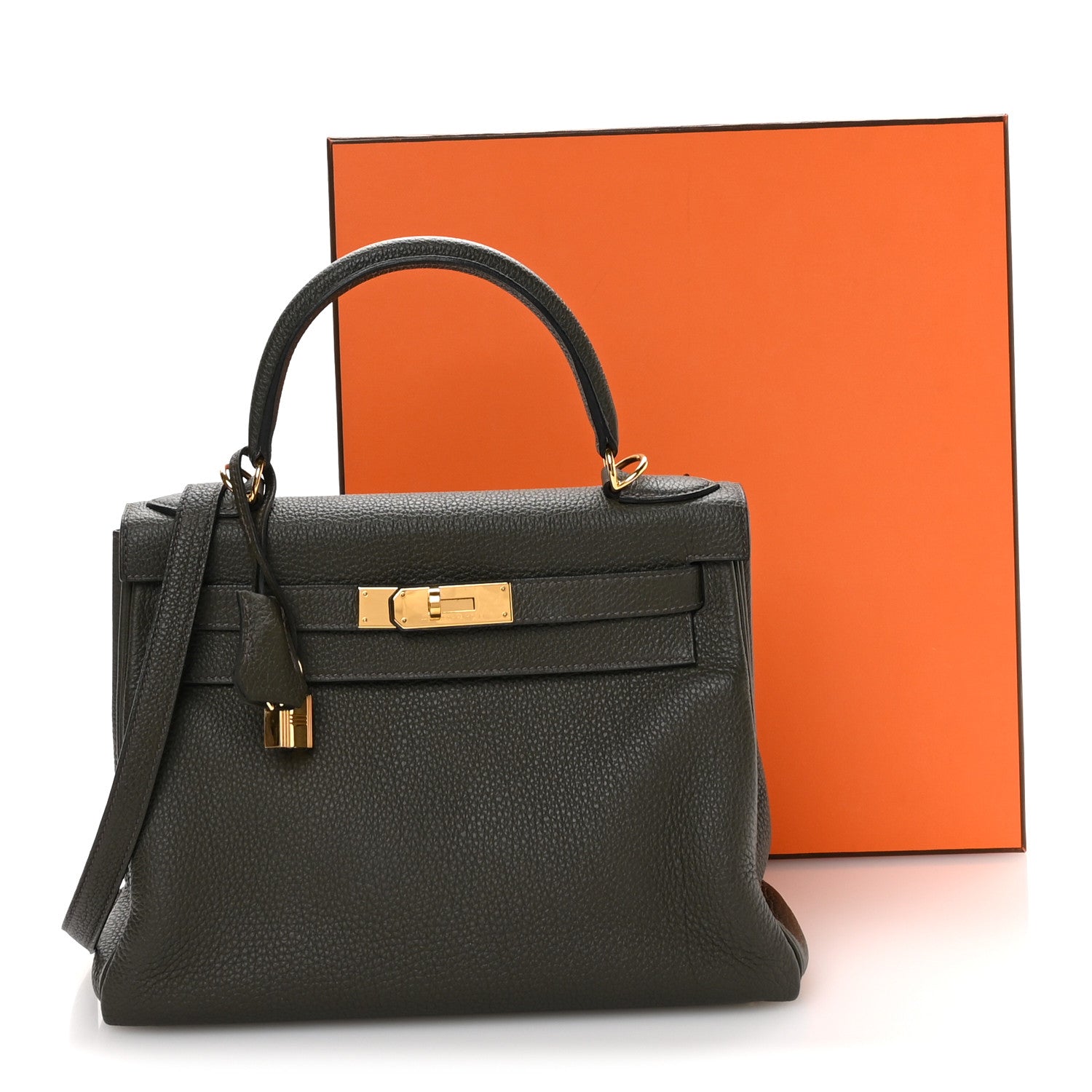 Hermes Togo Kelly Retourne 28 Vert De Gris 11 of 11