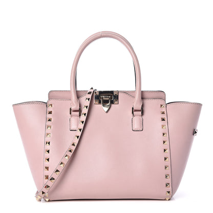 Valentino Garavani Vitello Small Rockstud Double Handle Tote Water Rose 1 of 17