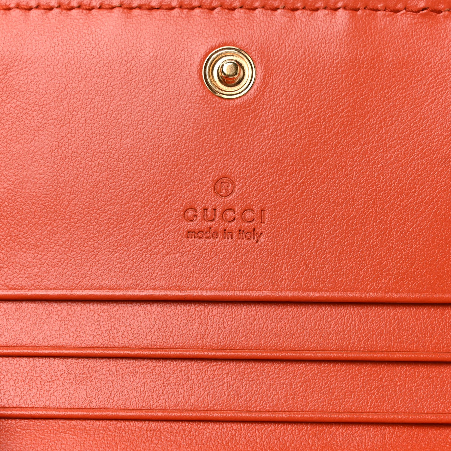 Gucci Calfskin GG Matelasse Card Case Wallet Deep Orange 6 of 7