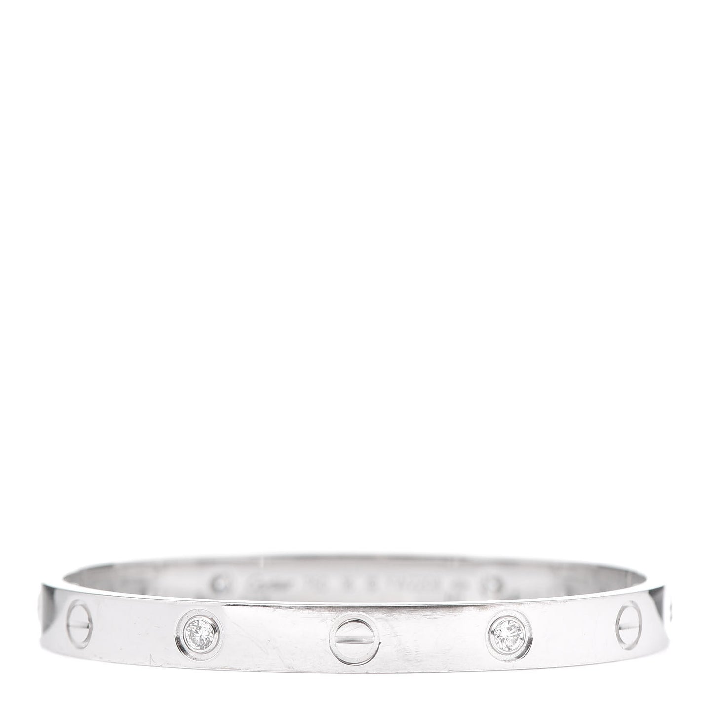 18K White Gold 4 Diamond LOVE Bracelet 16