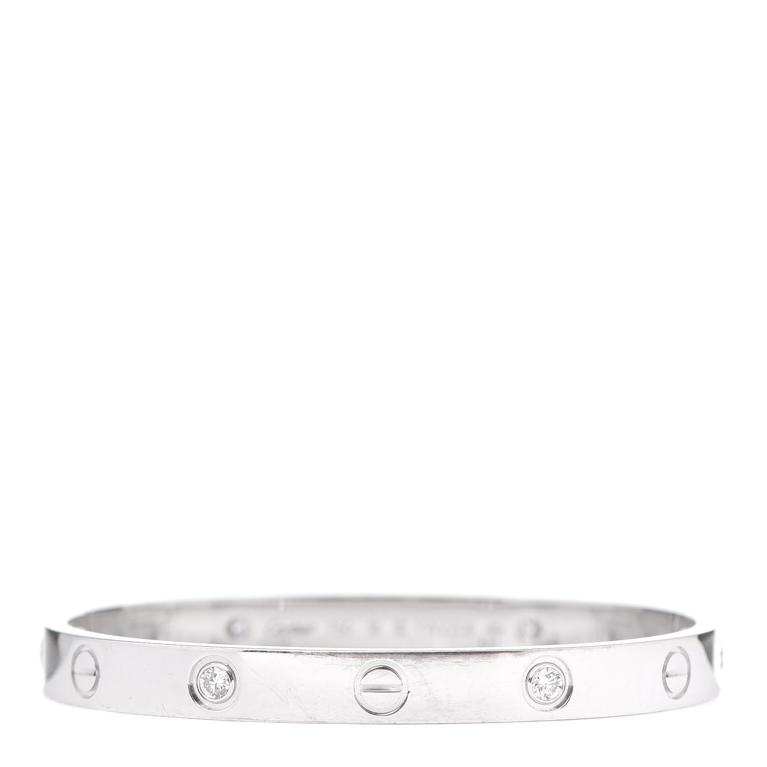 Cartier 18K White Gold 4 Diamond LOVE Bracelet 16 1 of 6