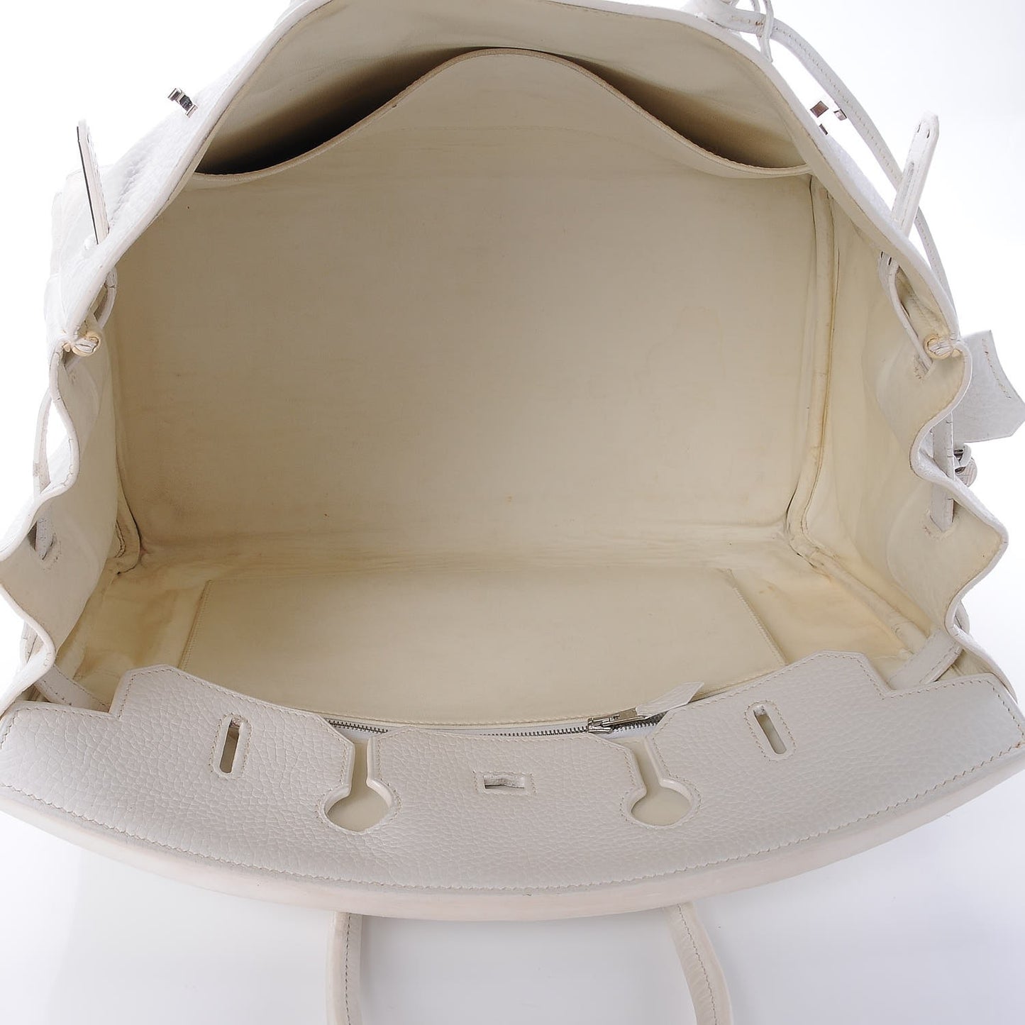 Toile Taurillon Clemence Birkin 35 White