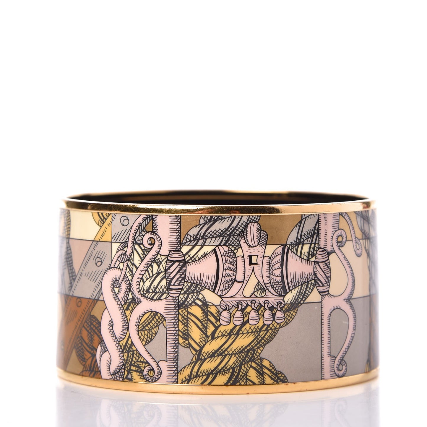 Enamel Printed Della Cavalleria Extra Wide Bracelet 62 Gold