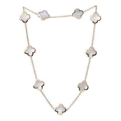 Van Cleef & Arpels 18K Yellow Gold Mother of Pearl 9 Motifs Pure Alhambra Pendant Necklace 4 of 7