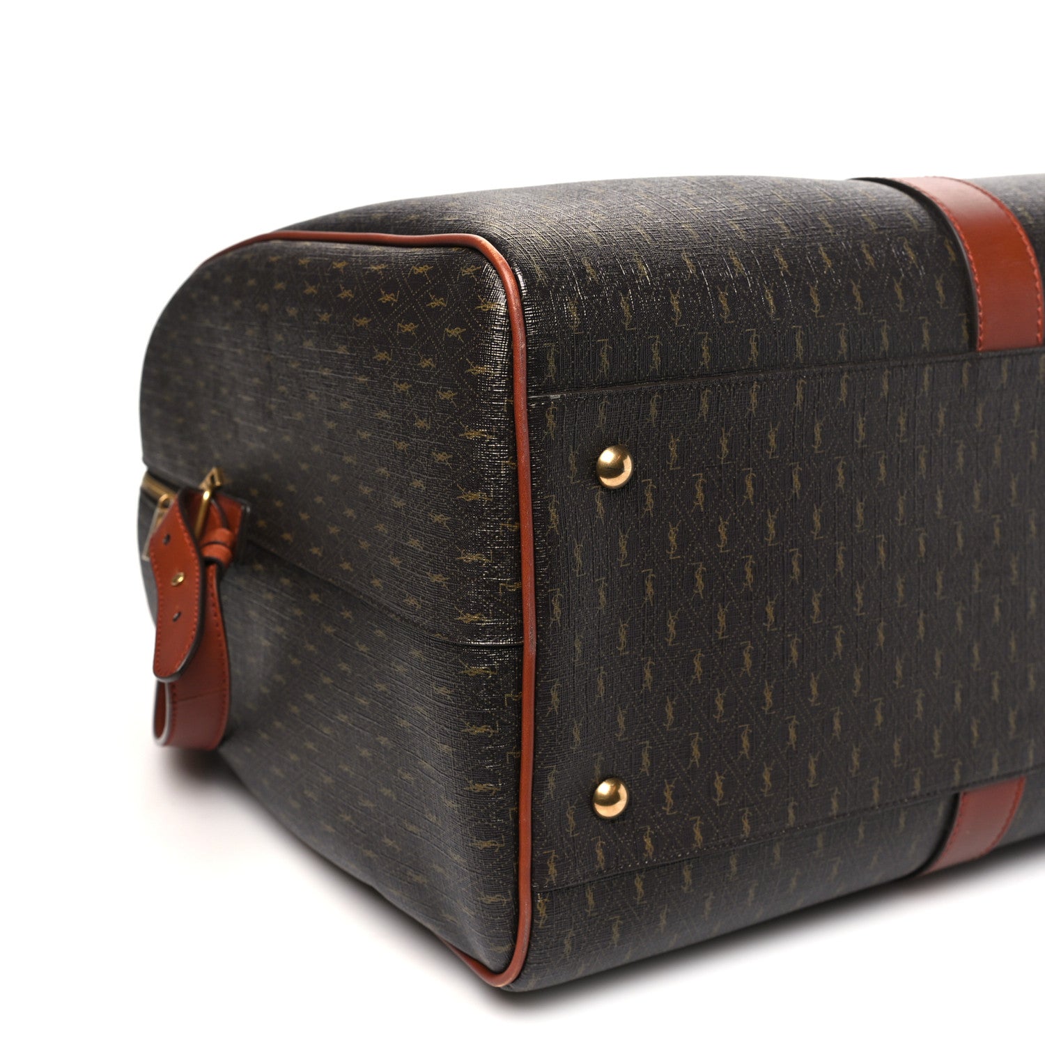Saint Laurent Canvas Smooth Calfskin Le Monogramme 72H Duffle Chestnut 7 of 8
