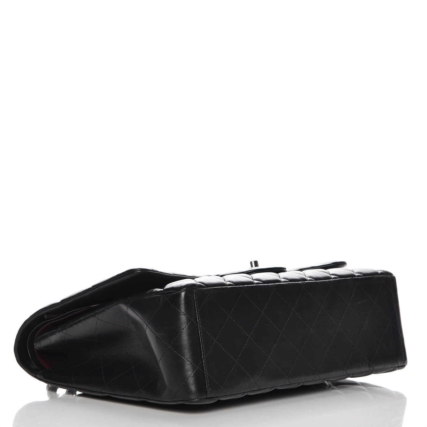Lambskin Quilted Maxi Double Flap Black
