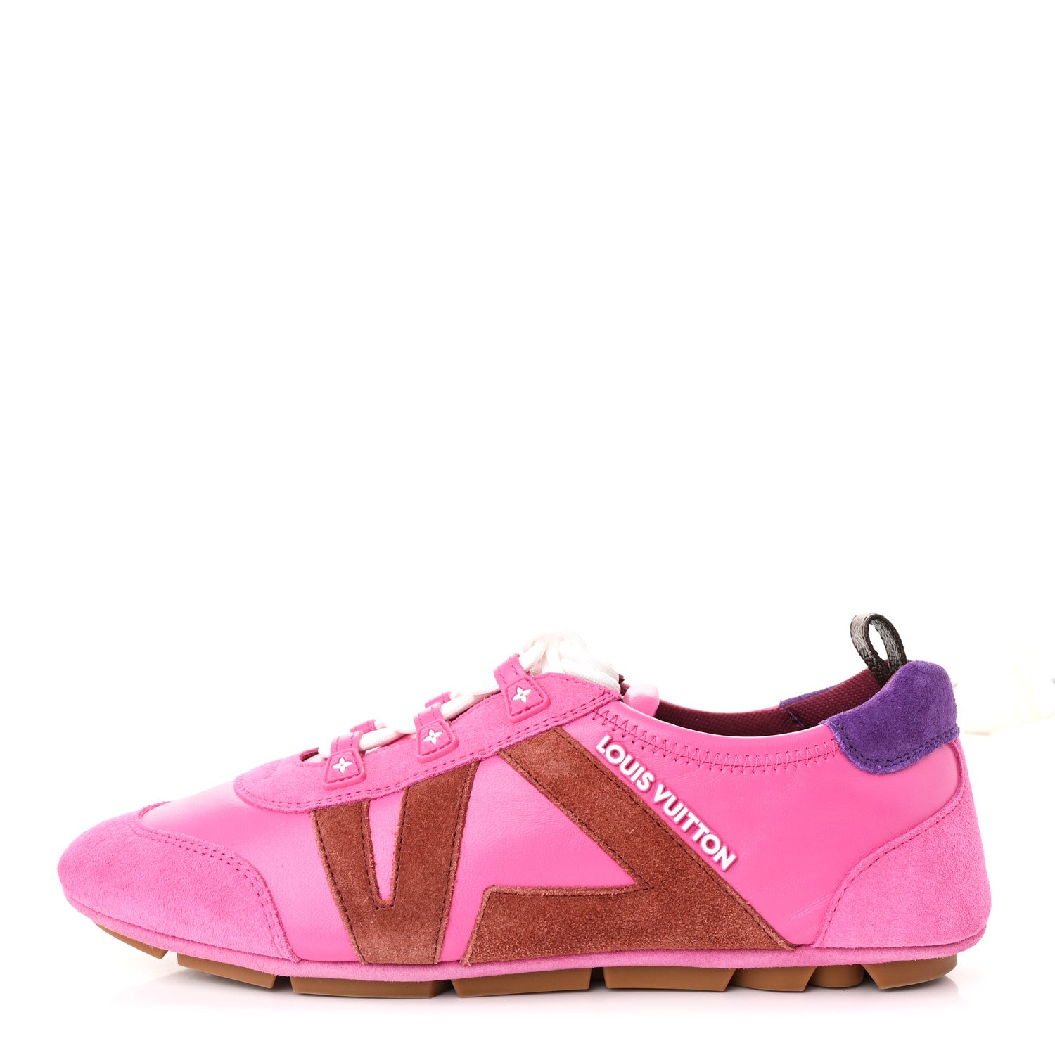 Louis Vuitton Suede Calfskin LV Sneakerina Sneakers 38 Fuchsia Pink 1 of 12