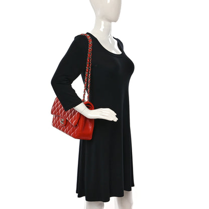Chanel Lambskin Quilted Jumbo Double Flap Red 2 of 10