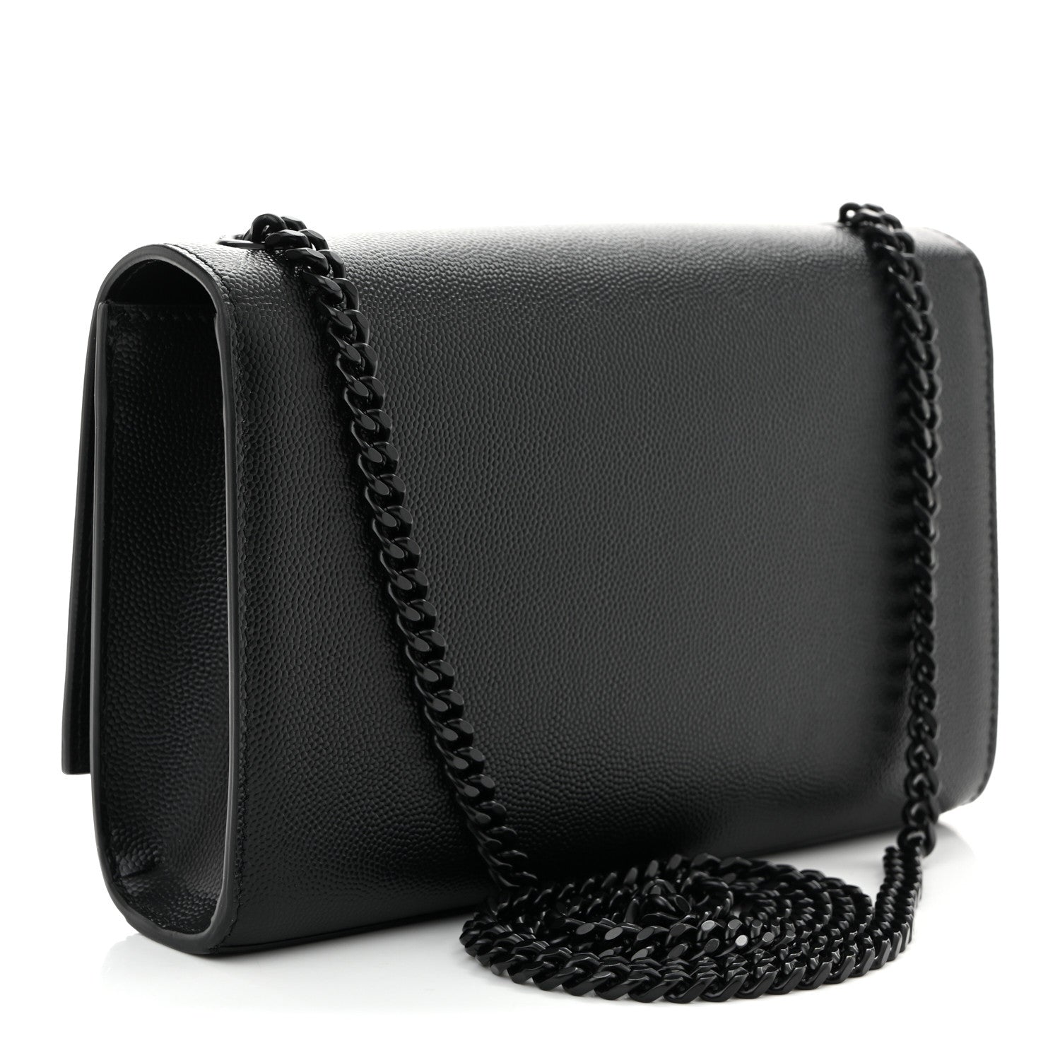 Saint Laurent Grain De Poudre Small Monogram Monochrome Kate Satchel Black 3 of 11