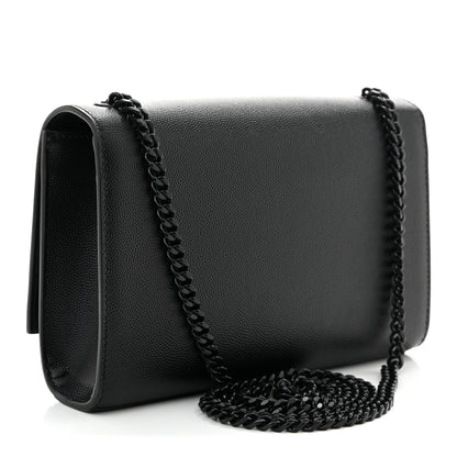 Saint Laurent Grain De Poudre Small Monogram Monochrome Kate Satchel Black 3 of 11