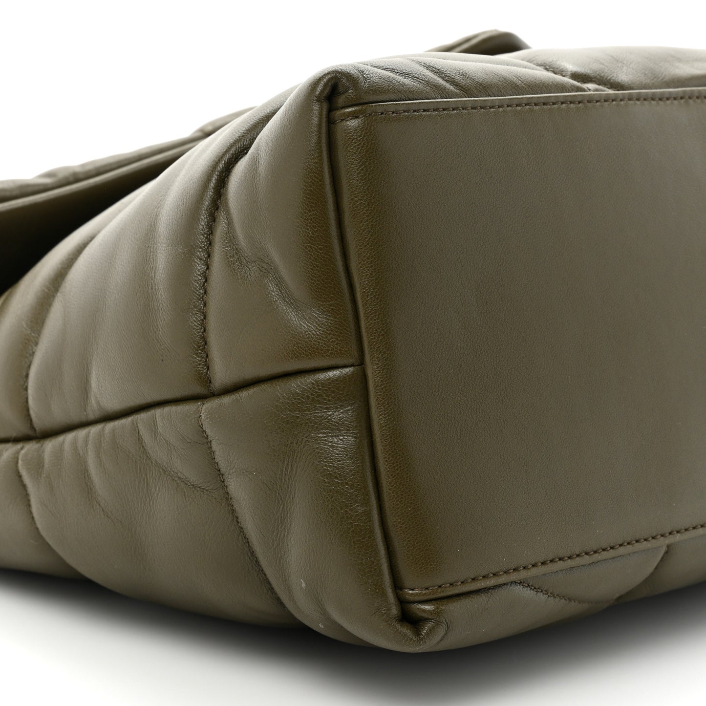 Lambskin Quilted Medium Loulou Puffer Monogram Chain Satchel Seaweed