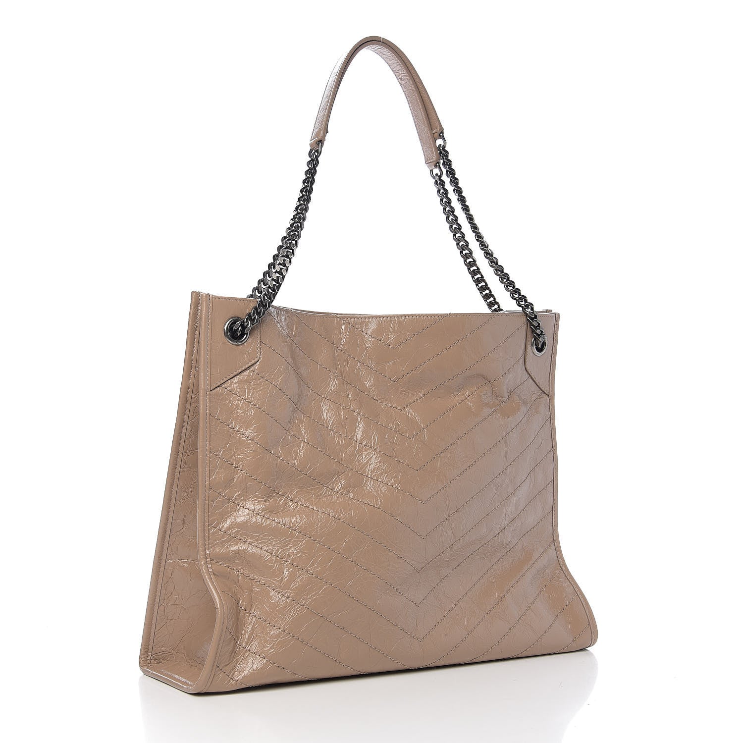 Saint Laurent Crinkled Calfskin Matelasse Monogram Niki Shoulder Bag Light Taupe 2 of 8
