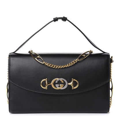 Gucci Smooth Calfskin Small Zumi Top Handle Shoulder Bag Black 1 of 17