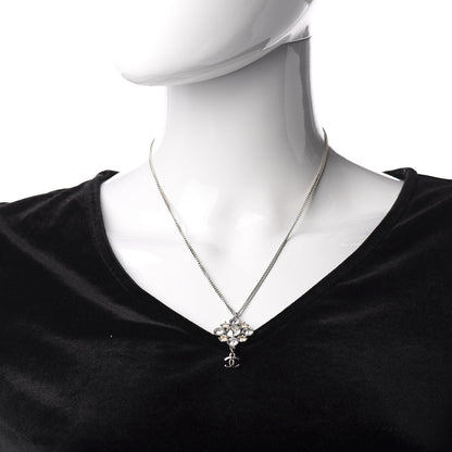 Chanel Crystal CC Drop Pendant Necklace Gold 2 of 5