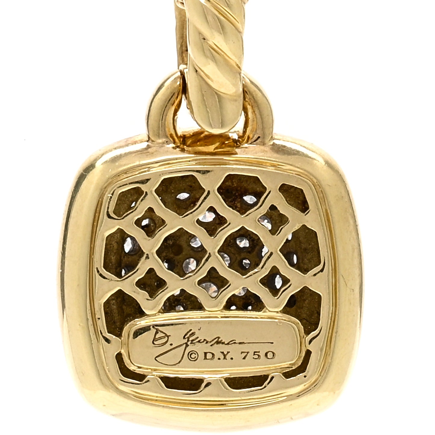 18K Yellow Gold Diamond 11mm Albion Pendant Necklace