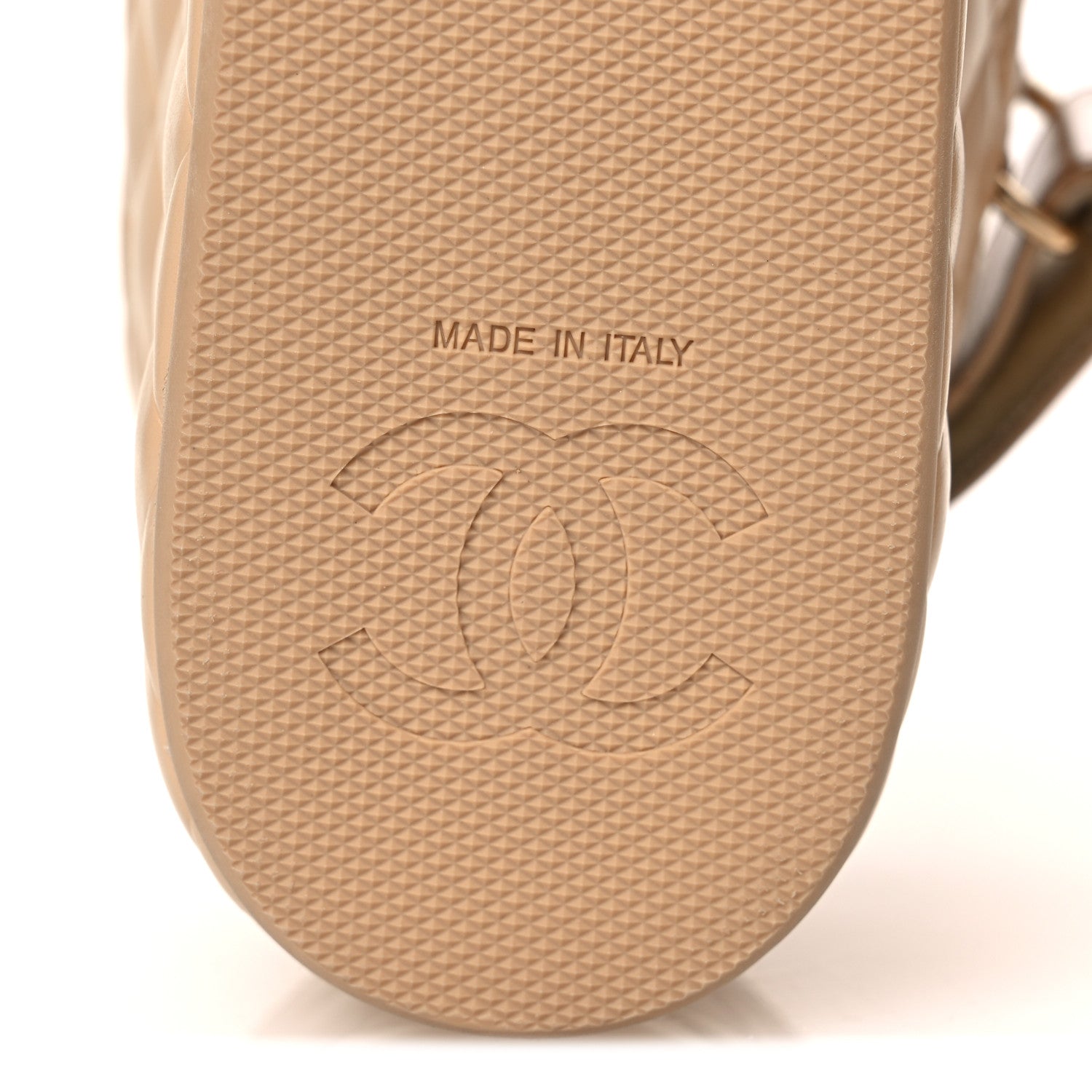 Chanel Shiny Calfskin Logo Platform Sandals 40 Beige 8 of 14