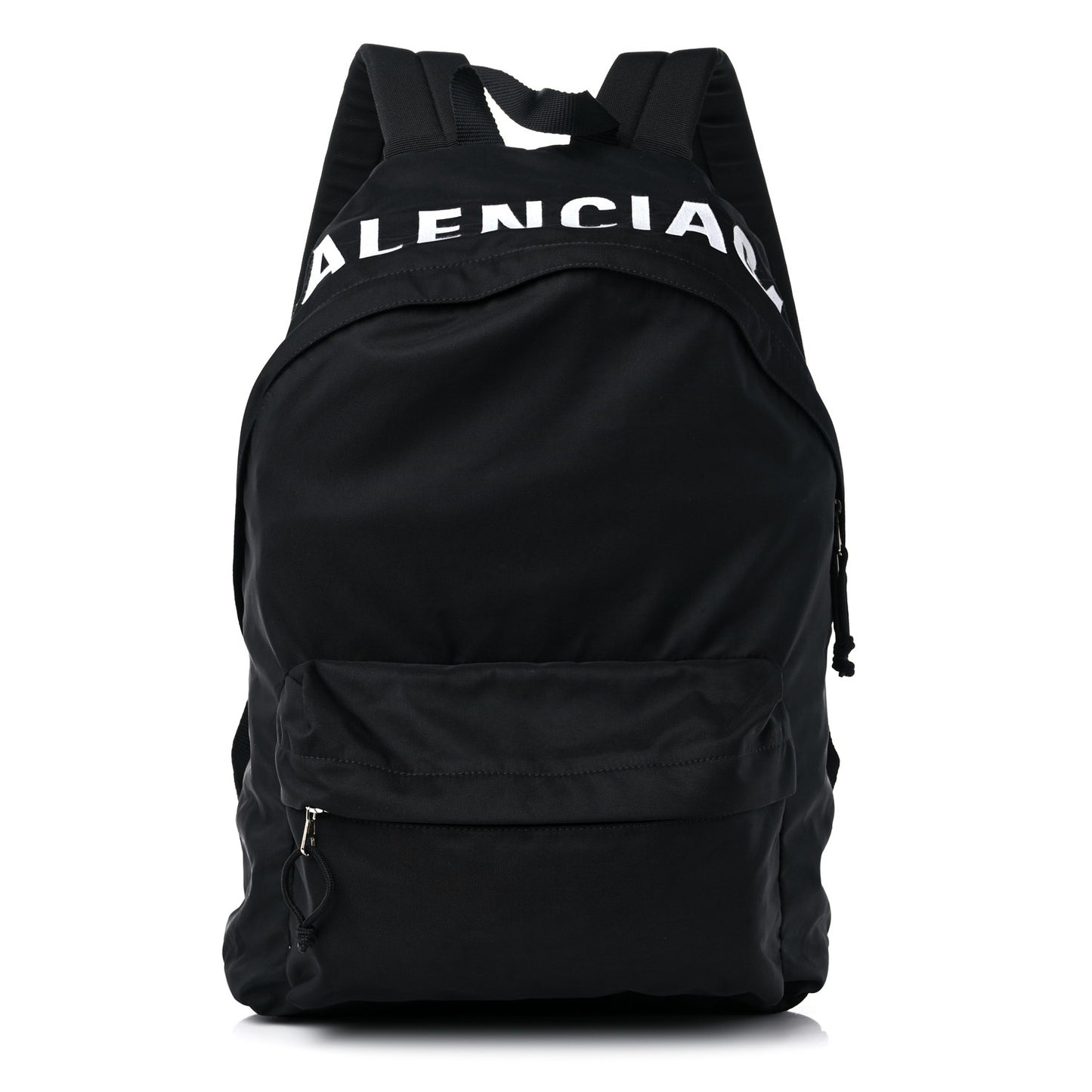 Sport Nylon Logo Embroidered S Wheel Backpack Black