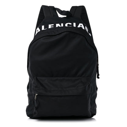 Balenciaga Sport Nylon Logo Embroidered S Wheel Backpack Black 1 of 8