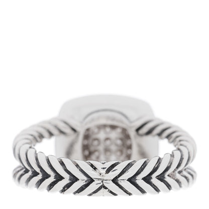 David Yurman Sterling Silver Diamond 7mm Petite Albion Pave Ring 46 3.75 3 of 4