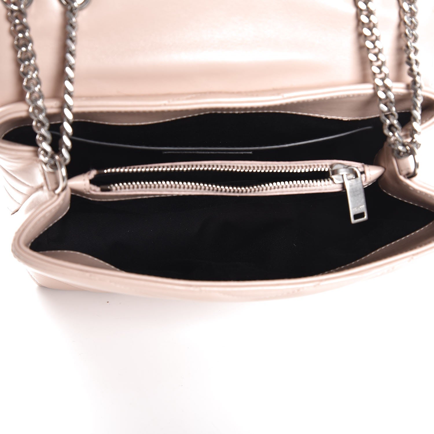 Saint Laurent Calfskin Y Quilted Monogram Small Loulou Chain Satchel Rose Antic 6 of 9