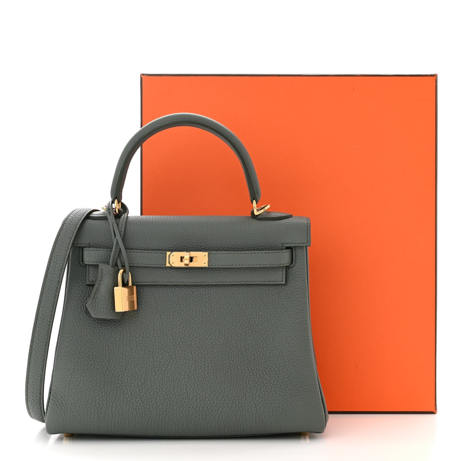 Hermes Togo Kelly Retourne 25 Vert Amande 10 of 10