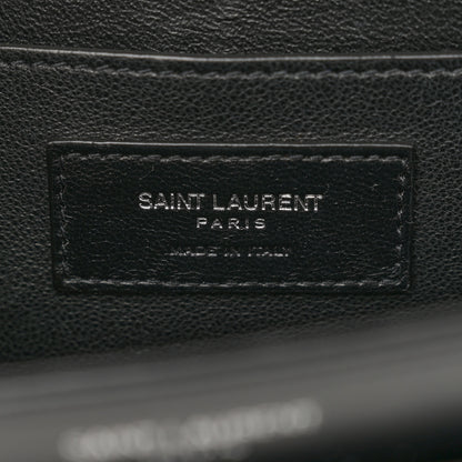 Saint Laurent Box Calfskin Monogram Medium Solferino Satchel Black 6 of 13