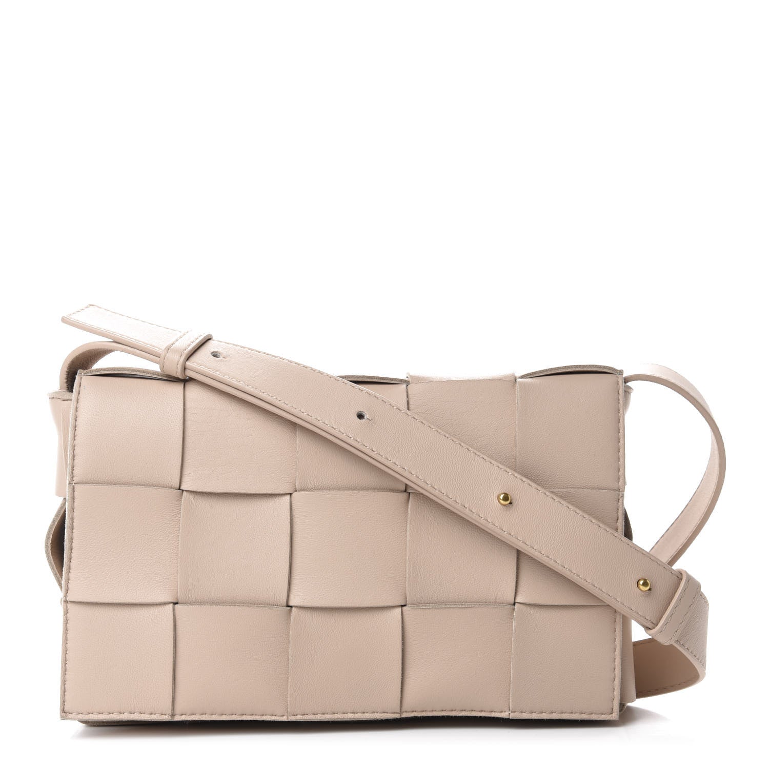 Bottega Veneta Lambskin Maxi Intrecciato Cassette Crossbody Bag Almond 1 of 9