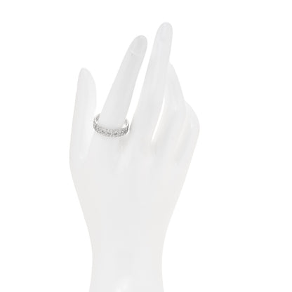 Tiffany 18K White Gold Diamond T True Wide Ring 60 9 2 of 5