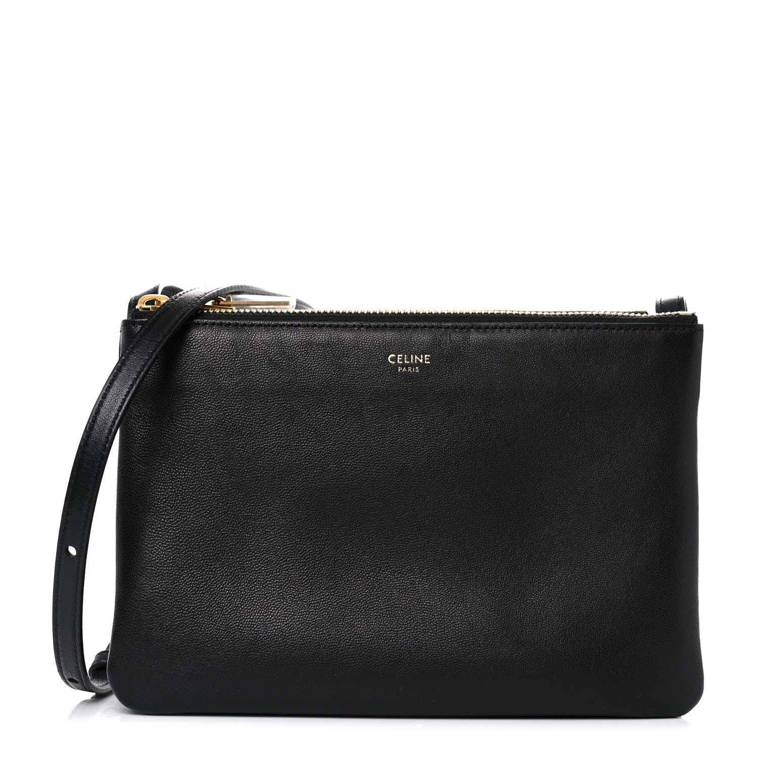 Celine Lambskin Small Trio Crossbody Bag Black 1 of 9