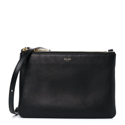 Celine Lambskin Small Trio Crossbody Bag Black 1 of 9