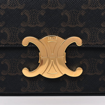 Celine Canvas Calfskin Triomphe Shoulder Bag Tan 8 of 10