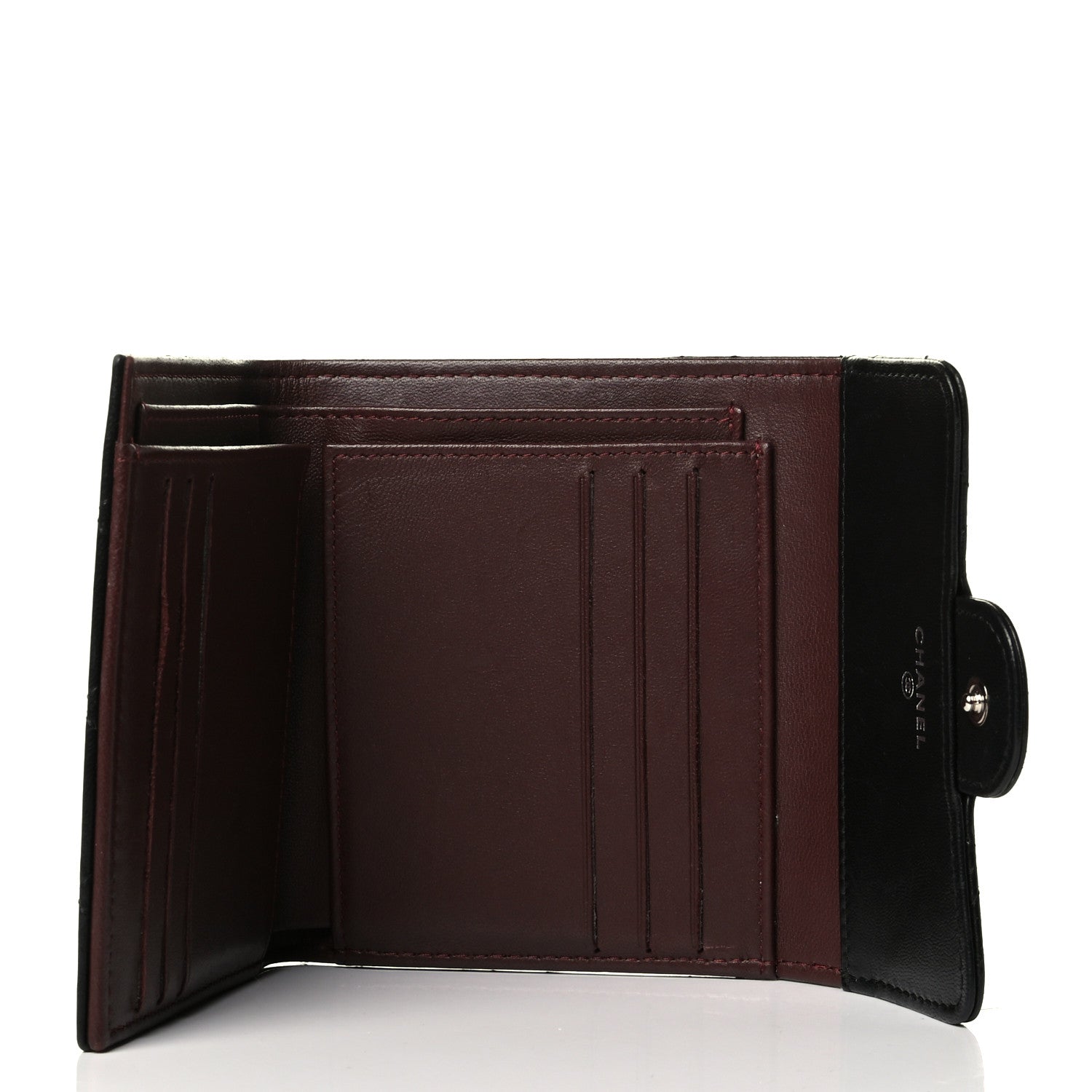Chanel Lambskin Quilted Compact Flap Wallet Black 4 of 6