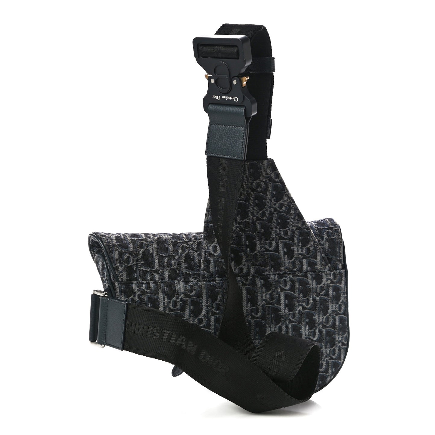 Oblique Mens Saddle Bag Black Blue
