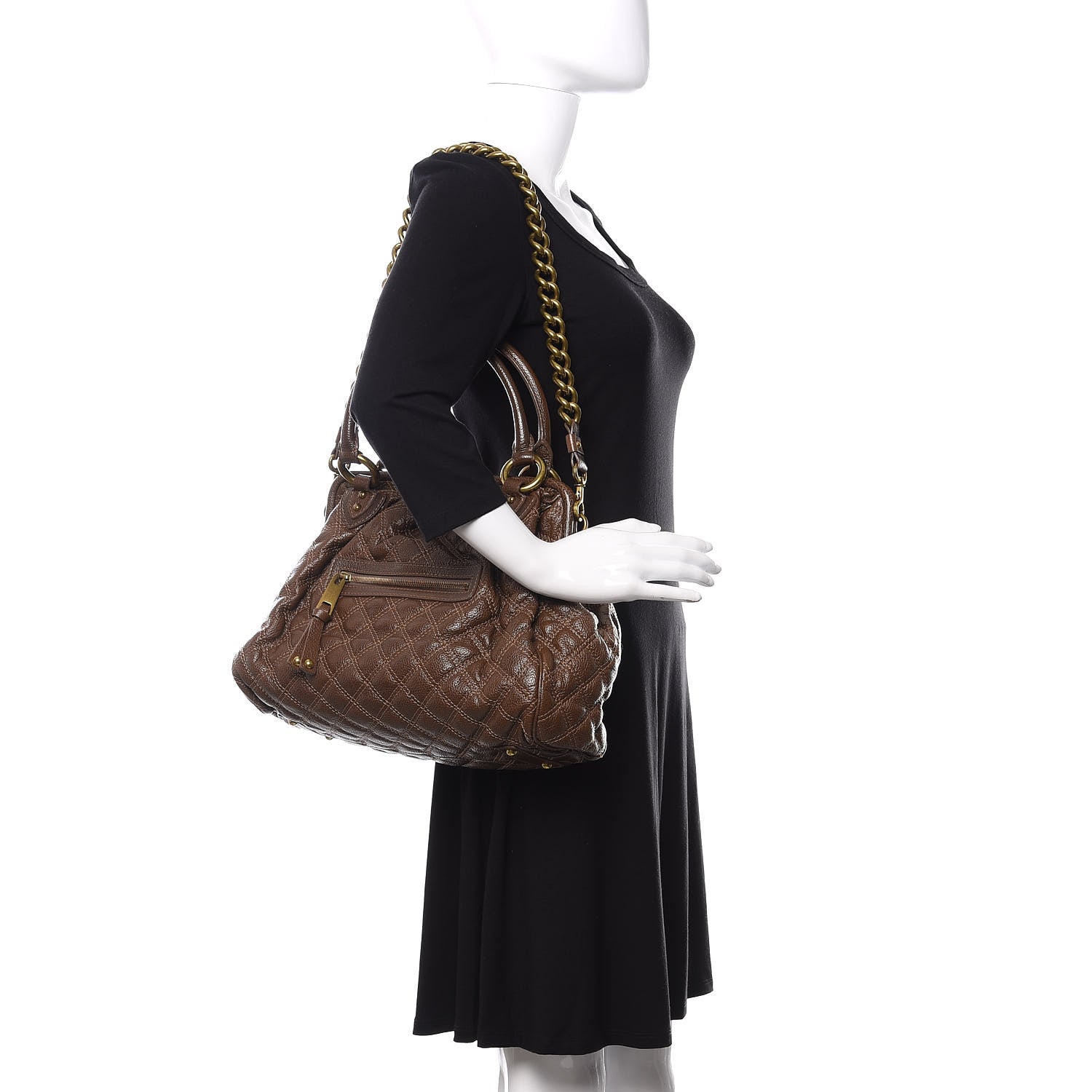 Marc Jacobs Calfskin Quilted Stam Brown 2 of 16
