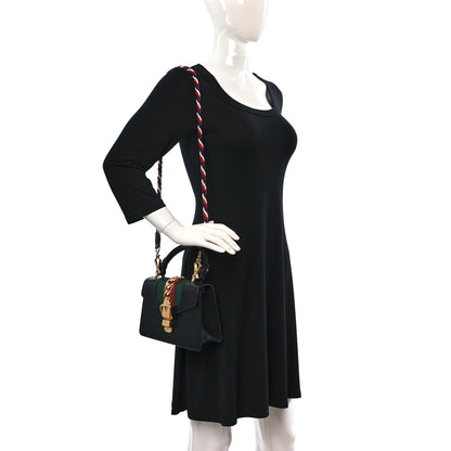 Gucci Calfskin Mini Sylvie Top Handle Bag Black 2 of 14