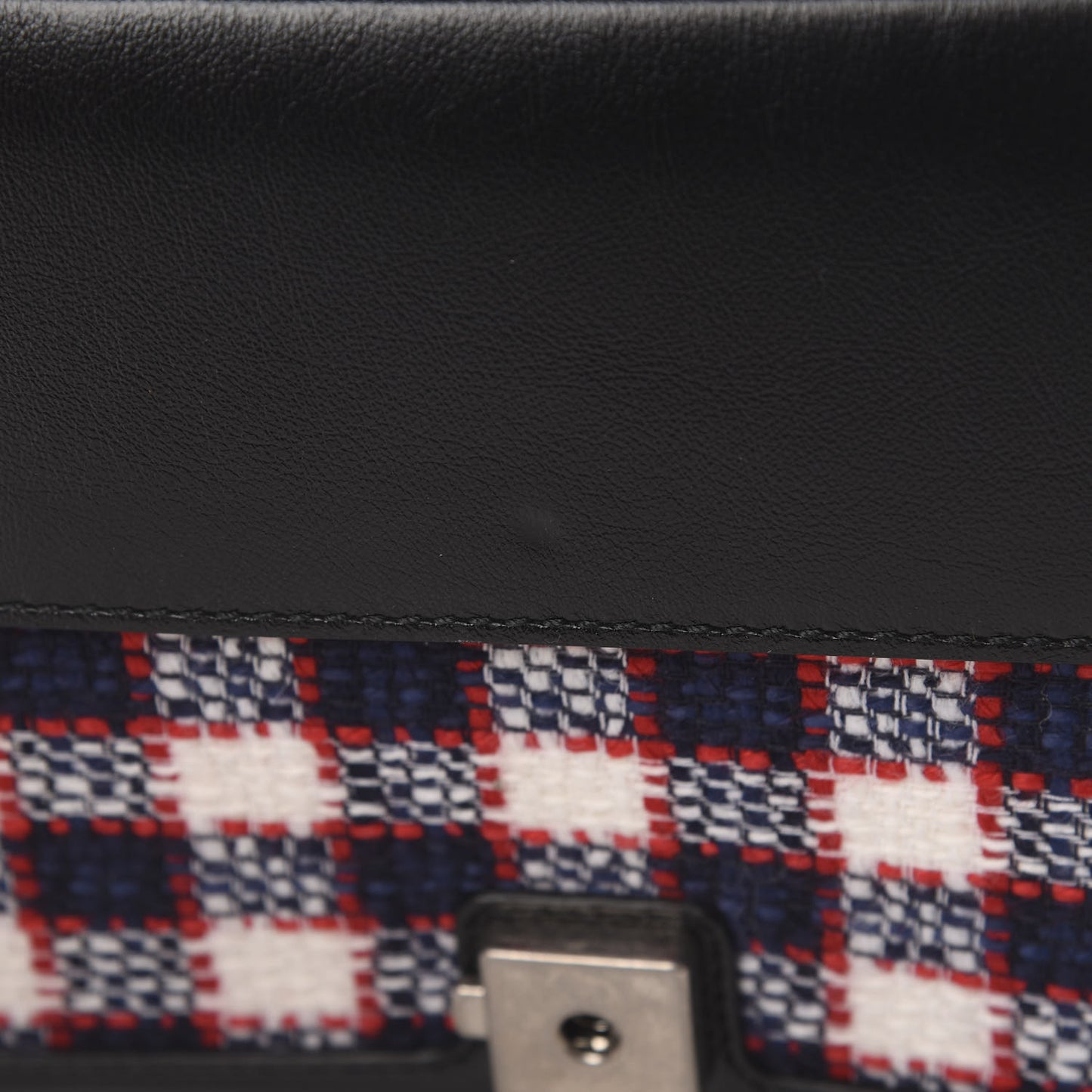Vintage Tweed Check Small Dionysus Shoulder Bag White Hibiscus Red Marine