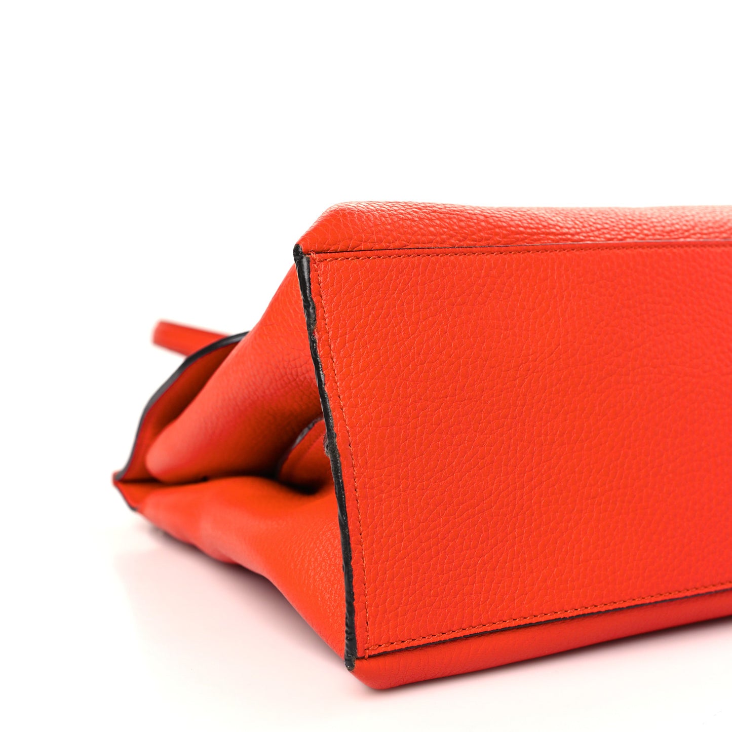 Cellarius Calfskin Medium Bamboo Daily Top Handle Bag New Dark Orange