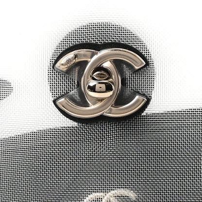 Chanel Mesh Calfskin Small Shopping Bag Transparent Black 9 of 12