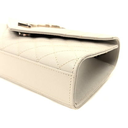 Saint Laurent Grain De Poudre Textured Mixed Matelasse Triquilt Small Monogram Satchel Granite 9 of 9