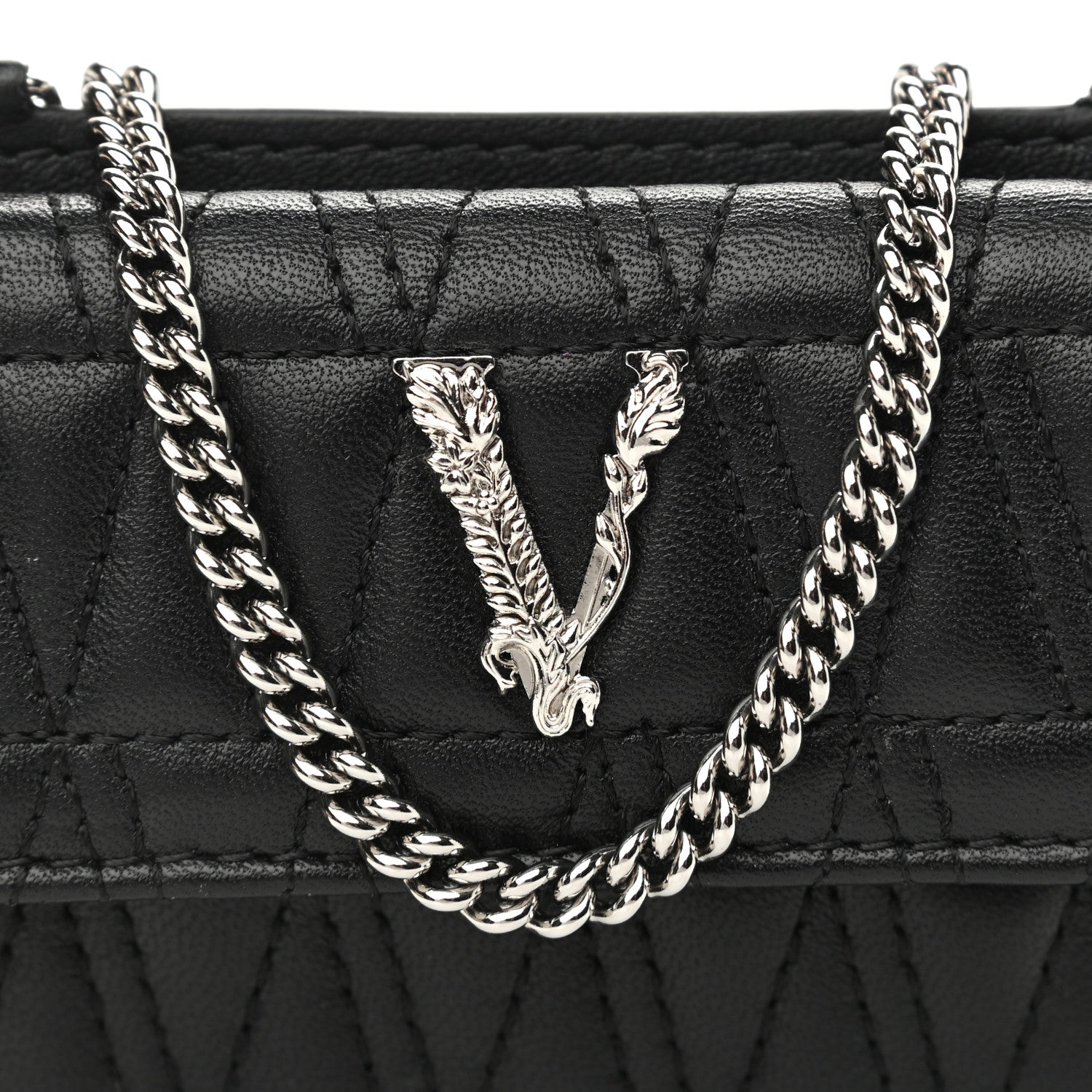 Versace Nappa Quilted Virtus Evening Bag Black 7 of 9