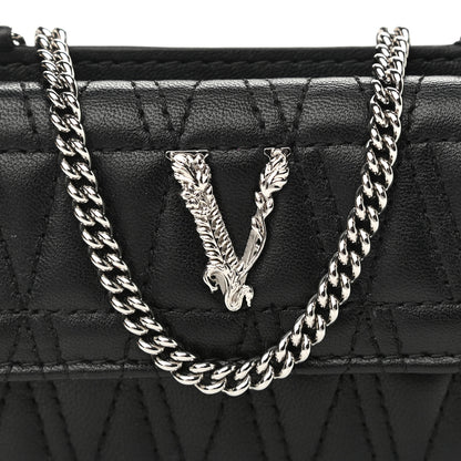 Versace Nappa Quilted Virtus Evening Bag Black 7 of 9