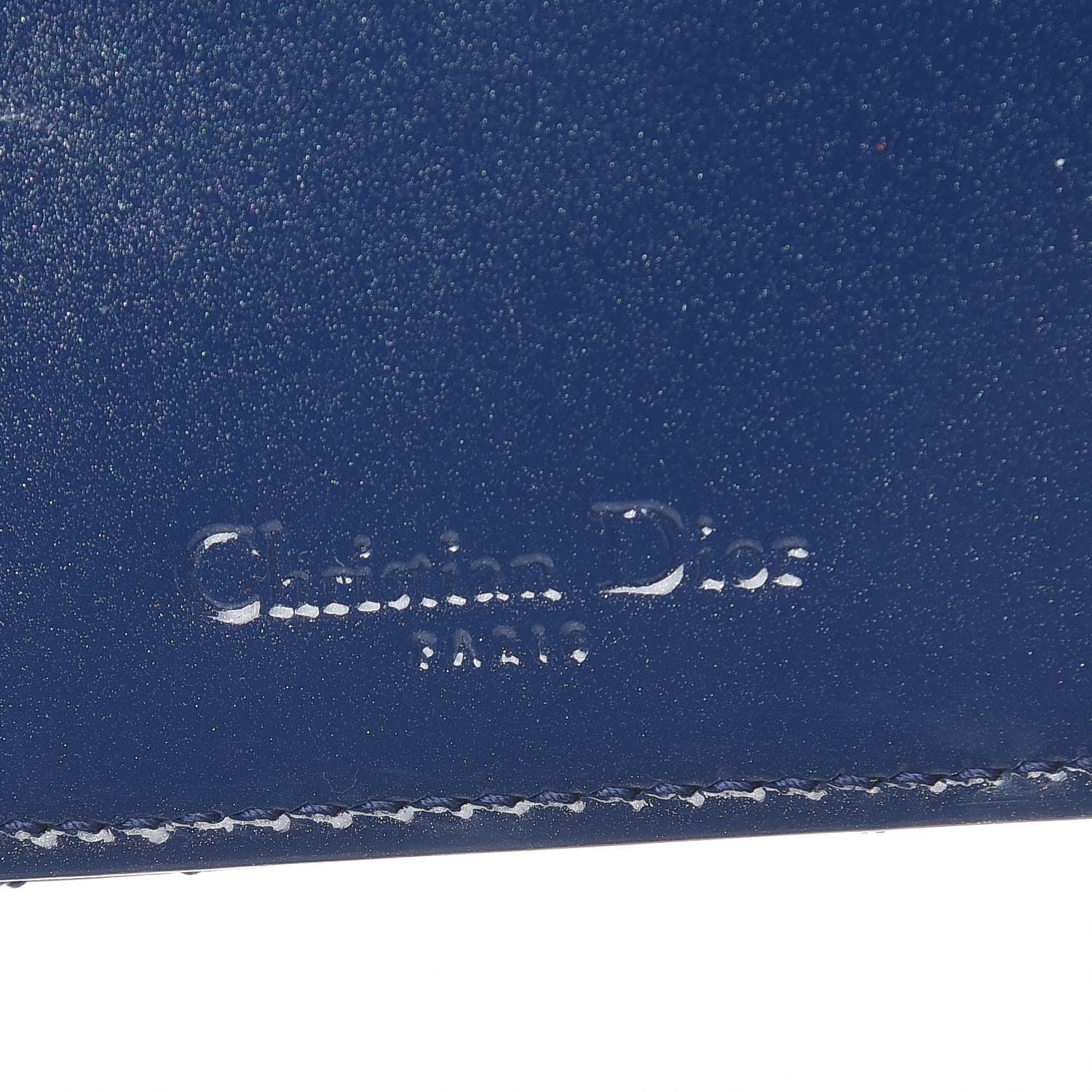 Christian Dior Patent Cannage Lady Dior Card Holder Blue 8 of 8