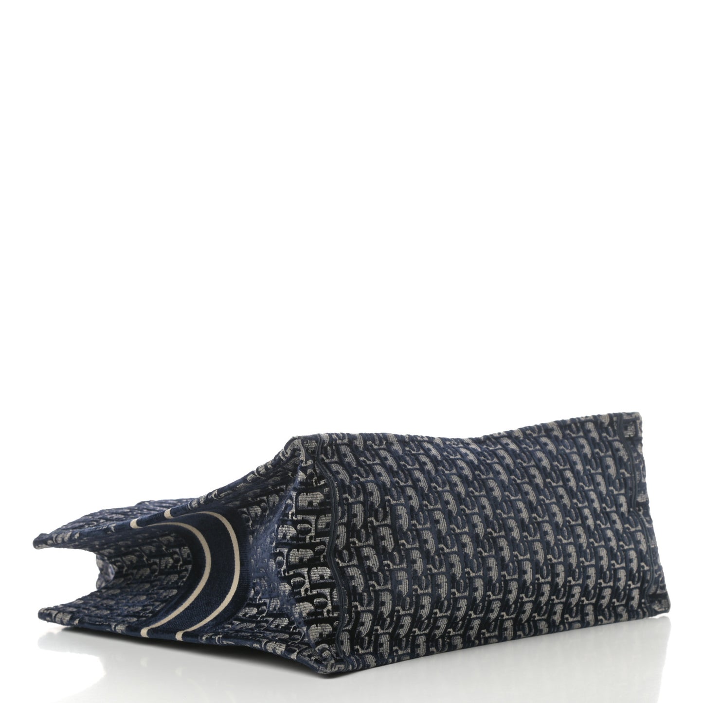 Oblique Velvet Book Tote Blue Multicolor