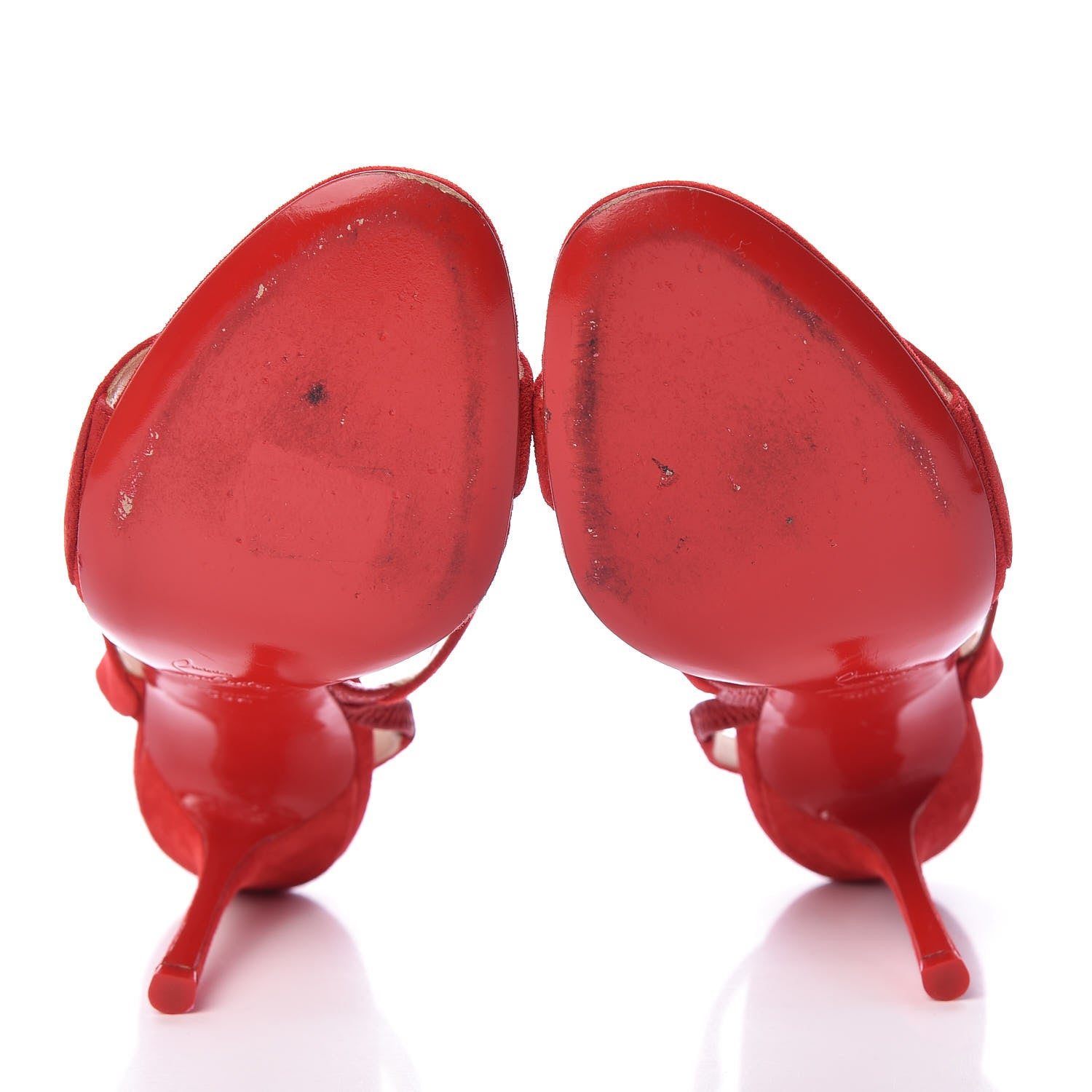 Christian Louboutin Veau Velours Vavazou 100 Strappy Sandals 39.5 Loubi 8 of 9